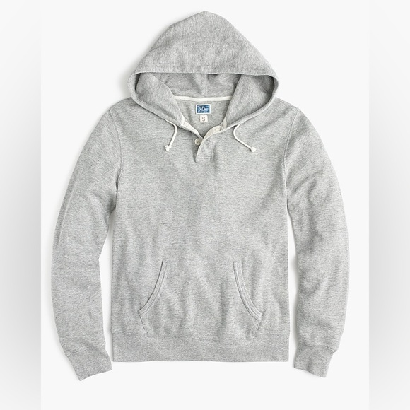 J. Crew Vintage Thermal Henley Hoodie in Grey - 100% Cotton - Picture 10 of 10